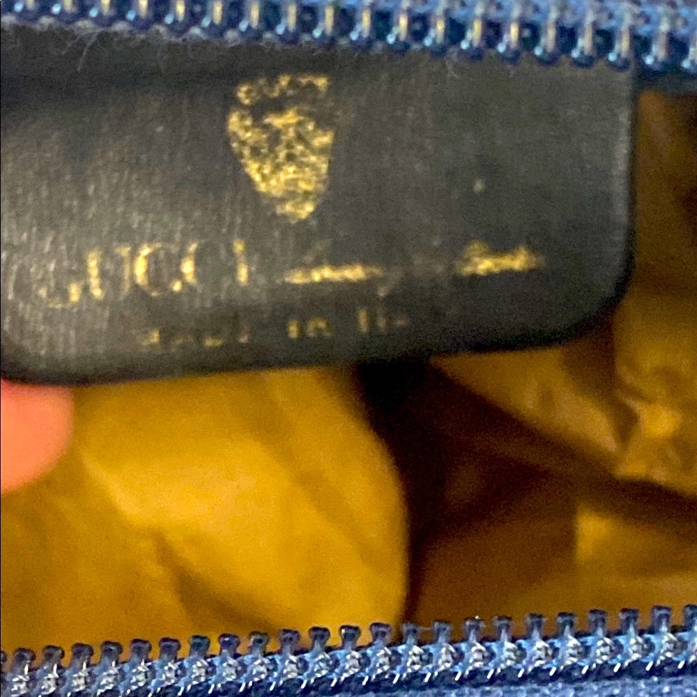 GUC Vintage (1980) Gucci GG Sherry Blue & Cream Women's Bag - Picture 8 of 13